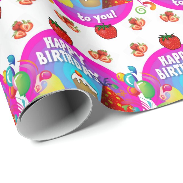 Happy Birthday Geschenkpapier (Rolleneckpunkt)