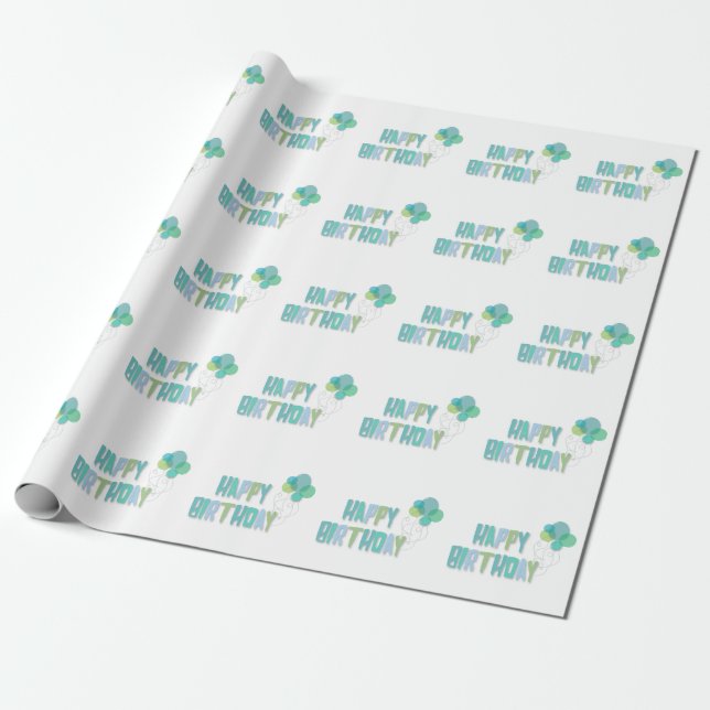 Happy Birthday Geschenkpapier (Ungerollt)
