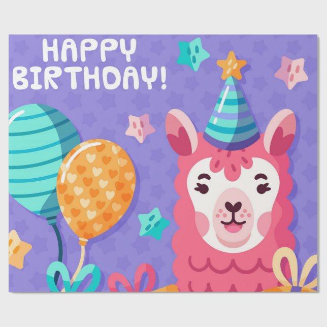 Happy Birthday Geschenkpapier (Flach)