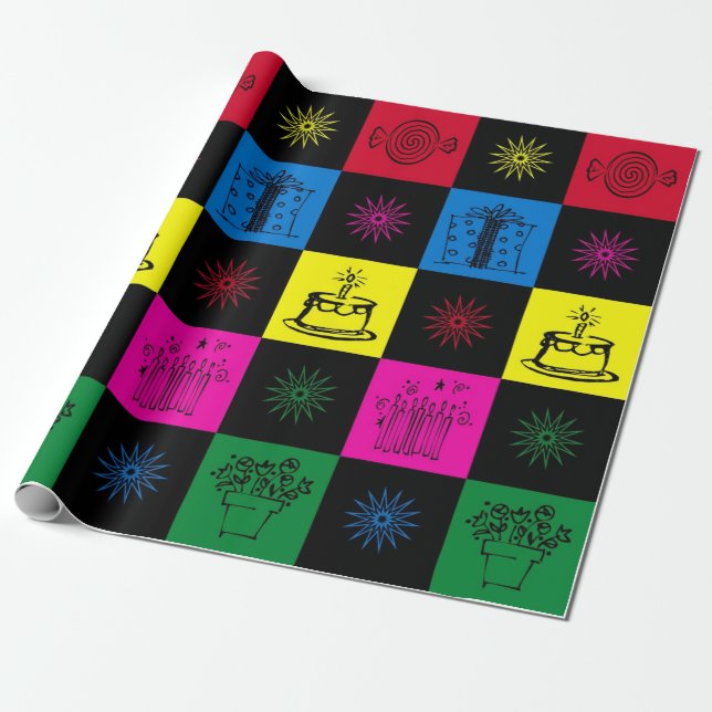 Happy Birthday Geschenkpapier (Ungerollt)