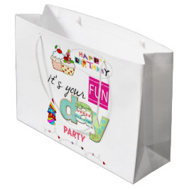 Happy Birthday Geschenktasche FUN Cupcake Große Geschenktüte