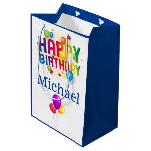 Happy Birthday Geschenktasche hinzufügen Name Mittlere Geschenktüte