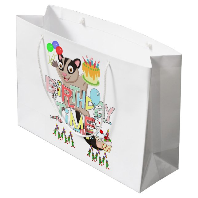 Happy Birthday Geschenktasche Possum Cake Große Geschenktüte (Rückseite Schrägansicht)