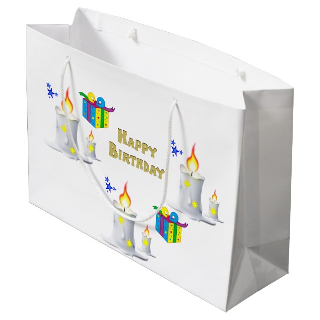 Happy Birthday Geschenktüte Candle (Rückseite Schrägansicht)