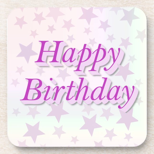 Happy Birthday!! Getränkeuntersetzer (Vorderseite)