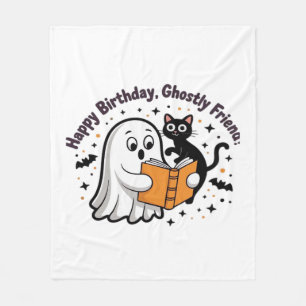 Happy Birthday Ghost Cat PNG - Spooky Niedlich Cla Fleecedecke