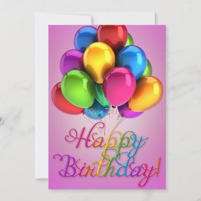 Happy Birthday gibt Liebe Cake Einladung (Vorderseite)