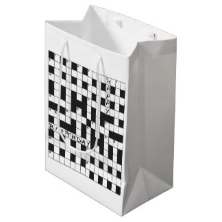 Happy Birthday Gift Bag - For crossword lovers Mittlere Geschenktüte