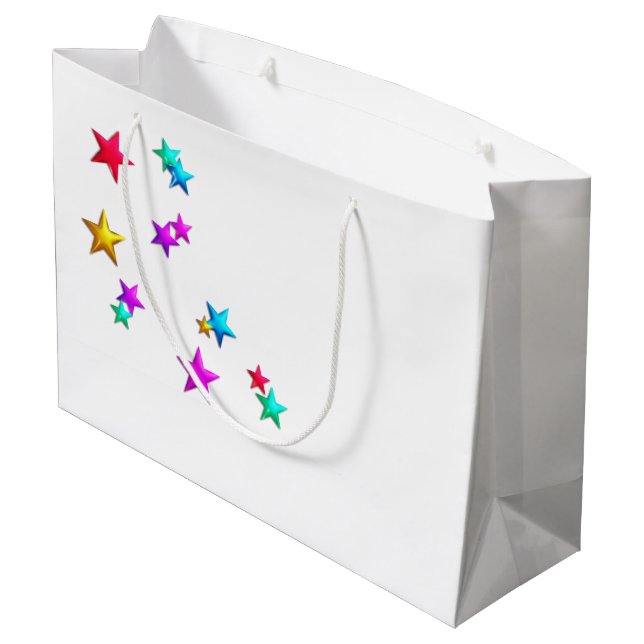 Happy Birthday Gift Bag Stars Große Geschenktüte (Rückseite Schrägansicht)