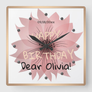 Happy Birthday Gifts for Congratulations Birthday Quadratische Wanduhr