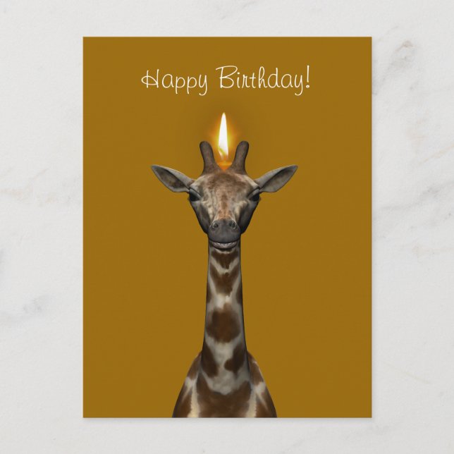 Happy Birthday Giraffe Postkarte (Vorderseite)