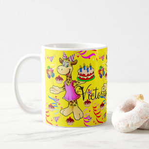 Happy Birthday Giraffe Yellow Tasse