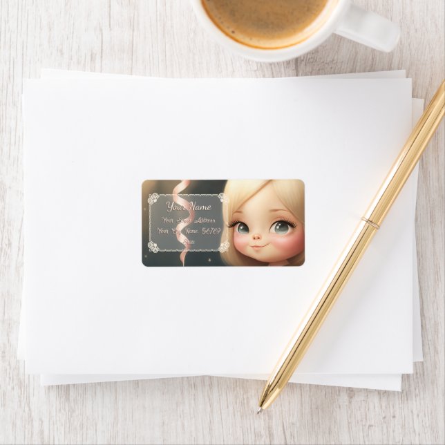 Happy Birthday Girl 01 Adressaufkleber (Insitu)