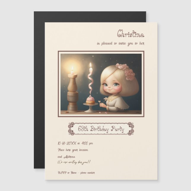 Happy Birthday Girl 01 Magneteinladung