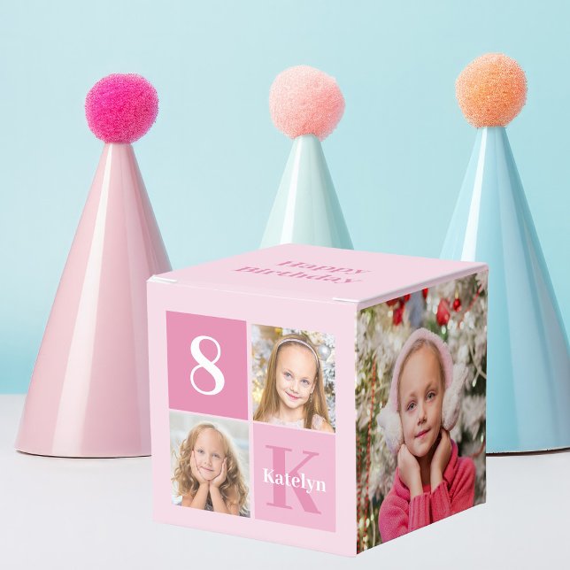 Happy Birthday Girl Niedlich Custom Foto Pink Part Geschenkschachtel (Von Creator hochgeladen)