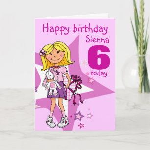 Happy Birthday Girl personalise age card Karte