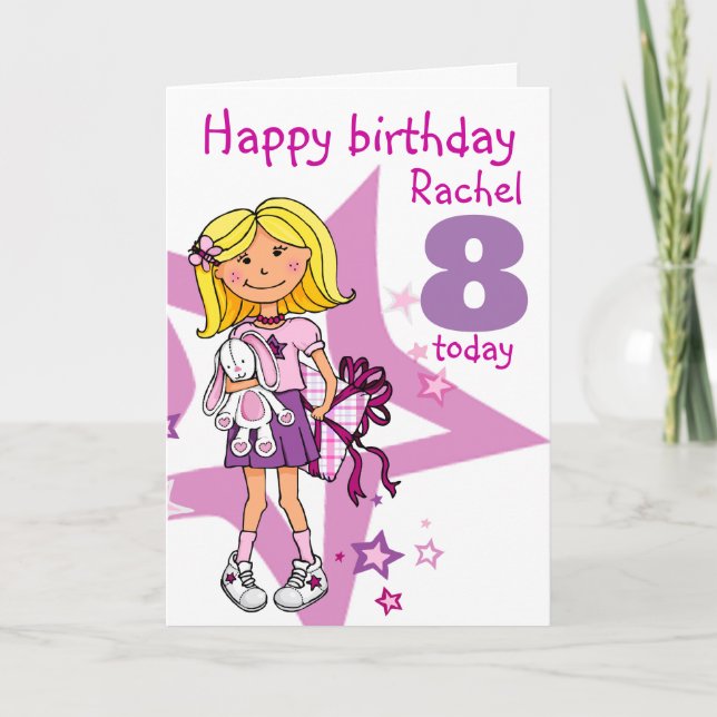 Happy Birthday Girl personalisieren Alterskarte Karte (Vorderseite)