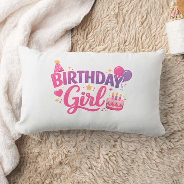 Happy Birthday Girl Pillow Cute Party  Lendenkissen (Decke)