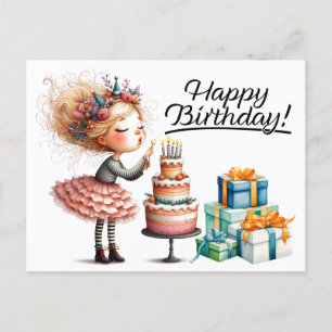 Happy Birthday Girl Postcard Postkarte