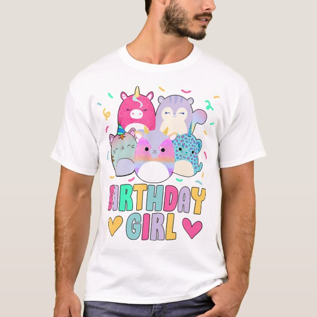 Happy Birthday Girl Squish Squad Mallow Girls Kind T-Shirt (Vorderseite)