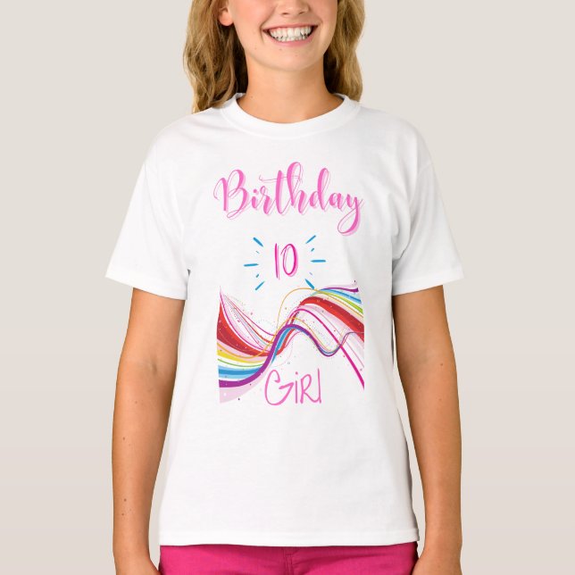 Happy Birthday Girls 10 Jahre T - Shirt (Vorderseite)