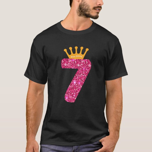 Happy Birthday Girls 7th Party 7 Years Old Bday Pr T-Shirt (Vorderseite)