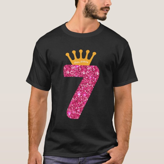 Happy Birthday Girls 7th Party 7 Years Old Bday  T-Shirt (Vorderseite)