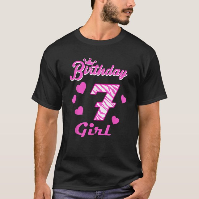 Happy Birthday Girls 7th Party 7 Years Old Bday  T-Shirt (Vorderseite)