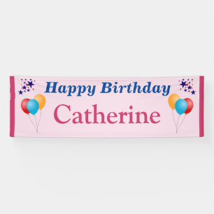 Happy Birthday Girls Name Balloons Sterne jedes Al Banner