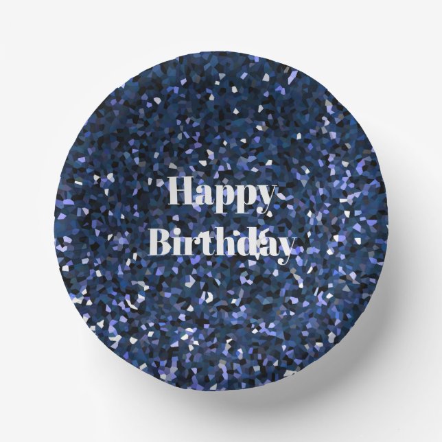 Happy Birthday Glittery Blue Boys Girls Party Cool Pappteller (Vorderseite)