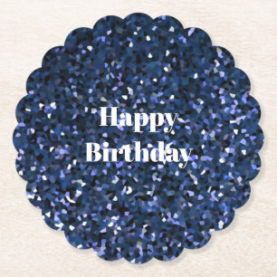 Happy Birthday Glittery Blue Boys Girls Party Cool Untersetzer