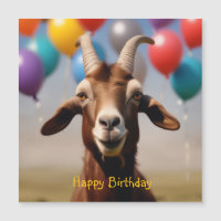 Happy Birthday Goat Magnetic Card