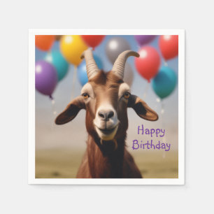 Happy Birthday Goat Serviette