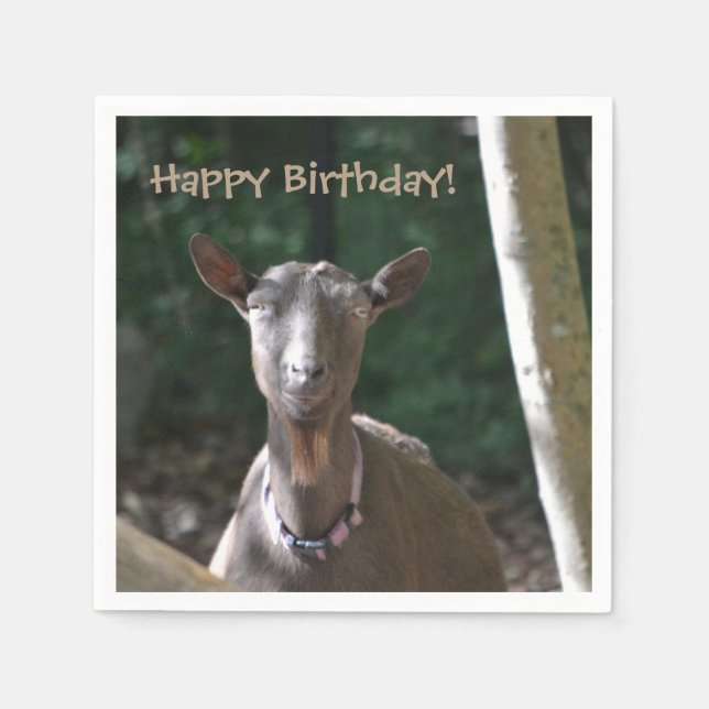 Happy Birthday Goat Serviette (Vorderseite)