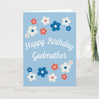 Happy Birthday Godmutter - Hübsche Blumenkarte Karte