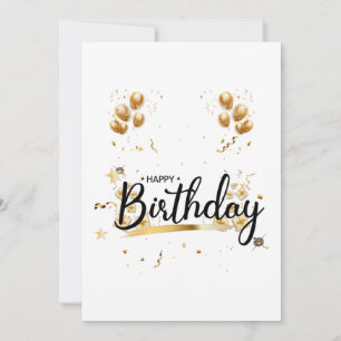 Happy Birthday Gold Einladung