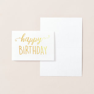 Happy Birthday Gold Foil Blank Modern Chic Einfach Folienkarte