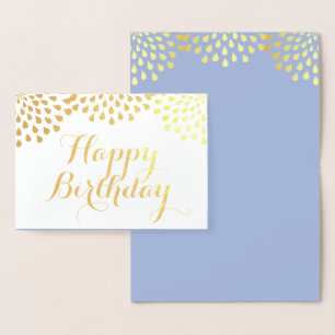 Happy Birthday Gold Foil Elegante Karte