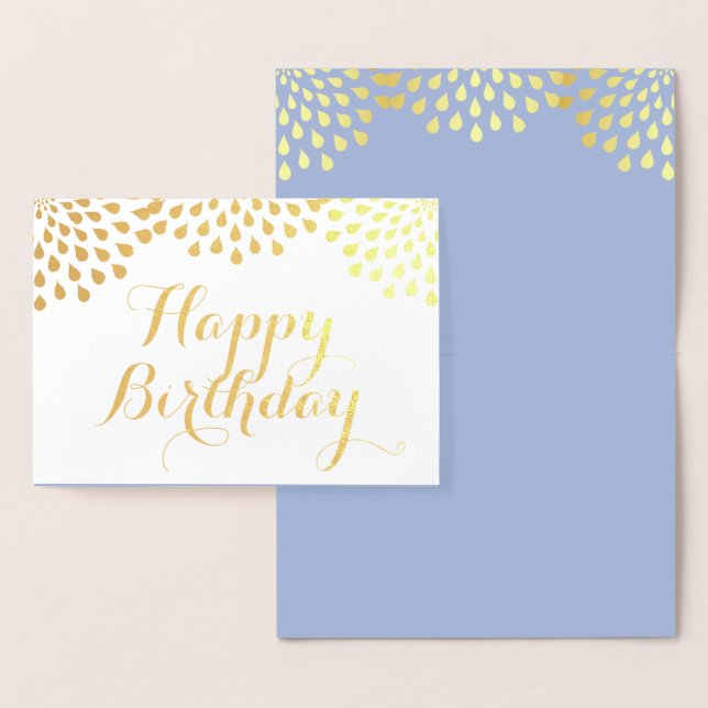 Happy Birthday Gold Foil Elegante Karte (Anzeige)