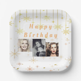 Happy Birthday Gold Glitzer alle Jahre Pappteller