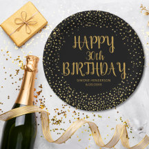 Happy Birthday Gold Glitzer jedes Jahr Custom Blac