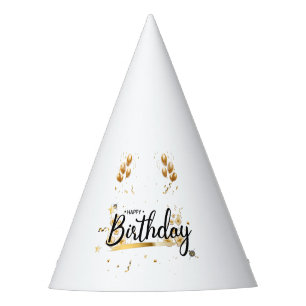 Happy Birthday Gold Party Hat Partyhütchen