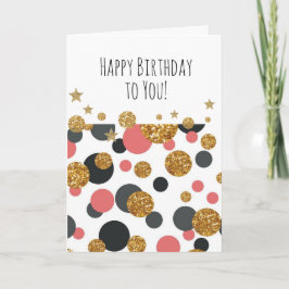 Happy Birthday Gold Polka Punkte Karte