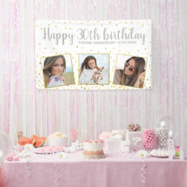 Happy Birthday Gold Silber Fotos jedes Jahr nach M Banner