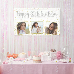 Happy Birthday Gold Silver Fotos jedes Jahr maßge Banner