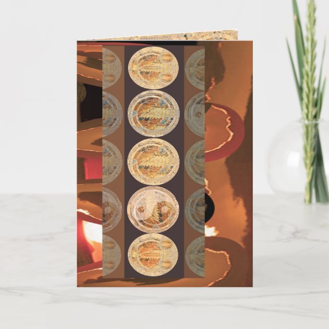 Happy Birthday - Golden Flame Coins 2010 Karte (Vorderseite)