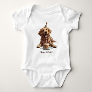 Happy Birthday Golden Retriever Dog Baby Strampler