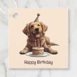 Happy Birthday Golden Retriever Dog Geschenkanhänger