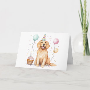 Happy Birthday Golden Retriever Dog Karte