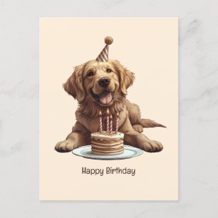 Happy Birthday Golden Retriever Dog Postkarte